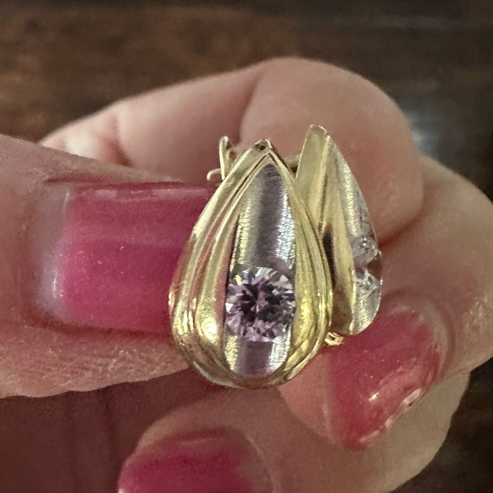 14K YELLOW AND WHITE GOLD EARRINGS W MOISSANITE-4.8 GRAMS
